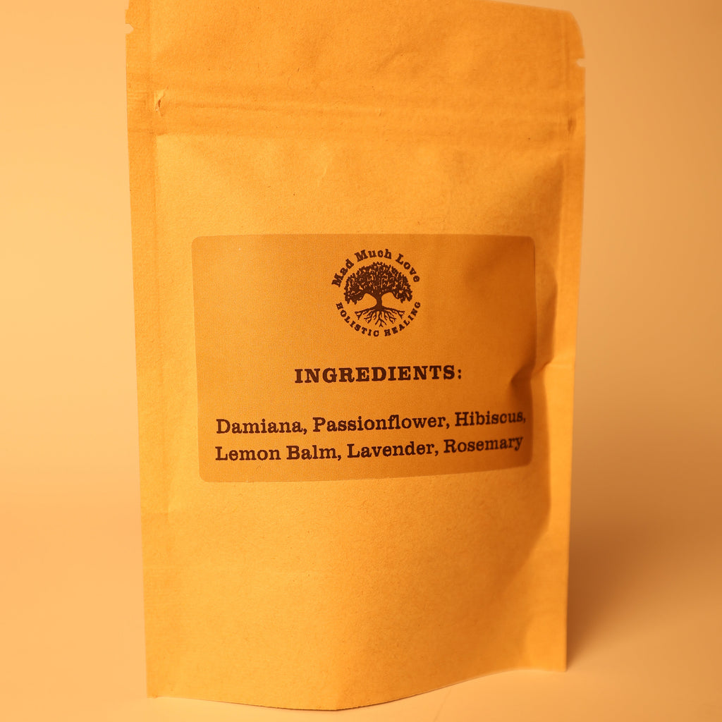 Ingredients: Turnera Diffusa (Damiana), Passiflora Incarnata (Passionflower), Hibiscus Rosa Sinensis (Hibiscus), Melissa officinalis (Lemon Balm), Lavandula Augustifolia (Lavender), Salvia Rosmarinus (Rosemary)&nbsp;